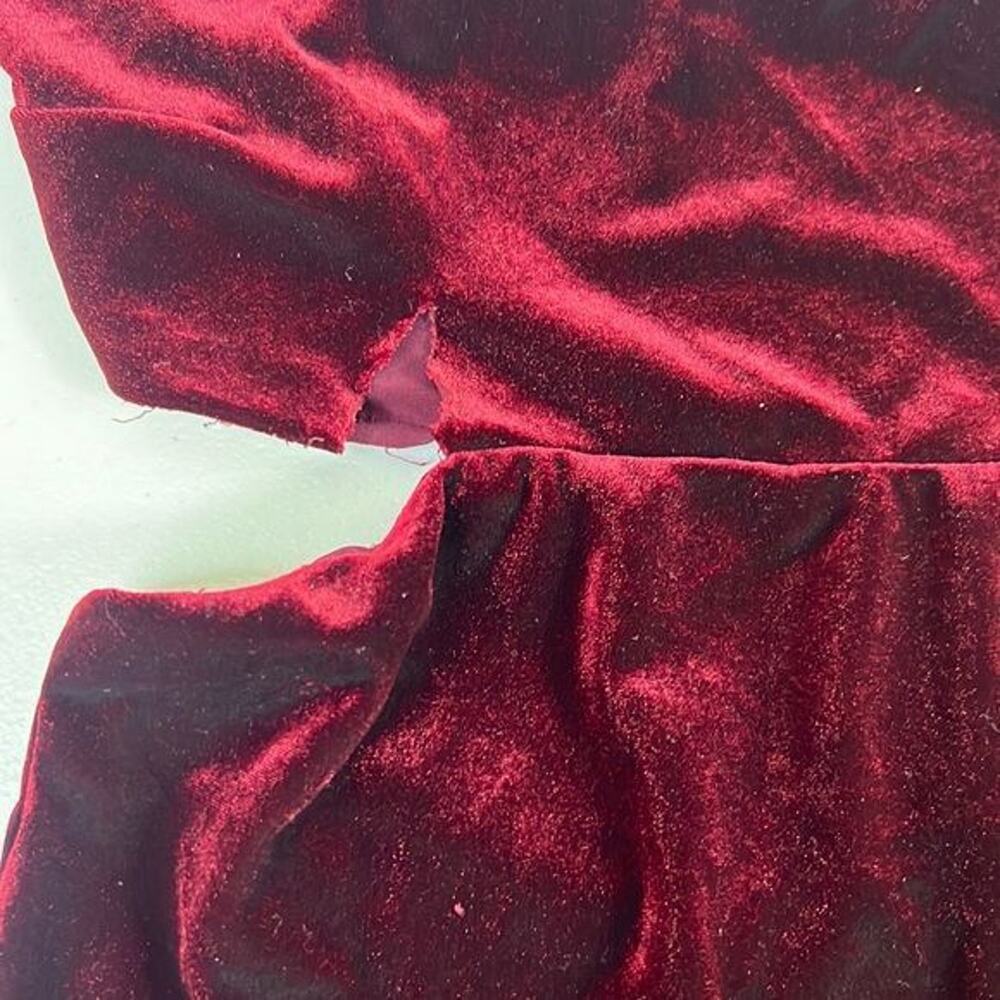 RTR NookieDejavu Velvet Midi Dress Sz Small Cutout Burgundy midi sexy fitted - Picture 4 of 10